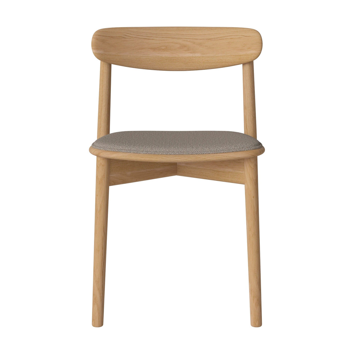 Bolia Merge eetkamerstoel met gestoffeerde zitting adria - bouclé, dark beige, geolied eiken, 02-119-05_00232