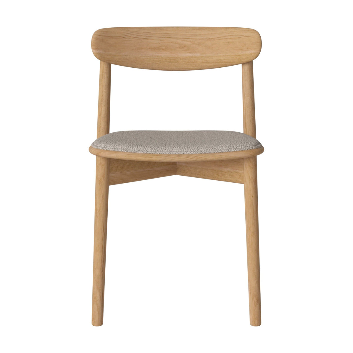 Bolia Merge eetkamerstoel met gestoffeerde zitting adria - bouclé, sand, geolied eiken, 02-119-05_00236