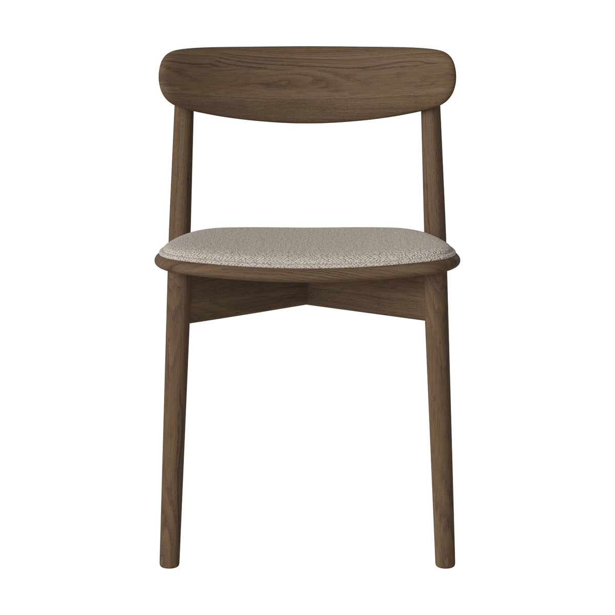 Bolia Merge eetkamerstoel met gestoffeerde zitting adria - bouclé, sand, donker geolied eiken, 02-119-05_00239
