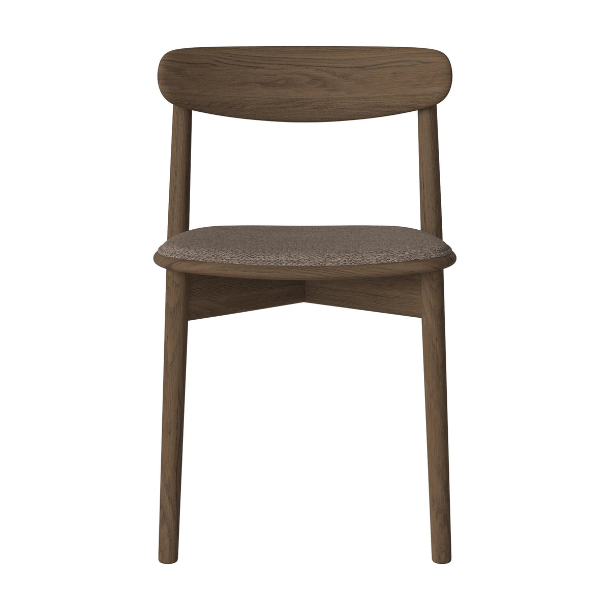 Bolia Merge eetkamerstoel met gestoffeerde zitting memory - bouclé, light brown, donker geolied eiken, 02-119-05_00243