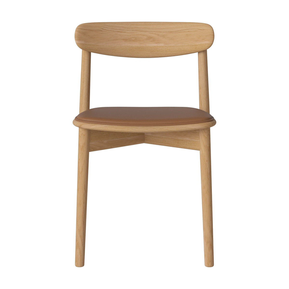 Bolia Merge eetkamerstoel met gestoffeerde zitting sydney - leer, bourbon, geolied eiken, 02-119-05_00260