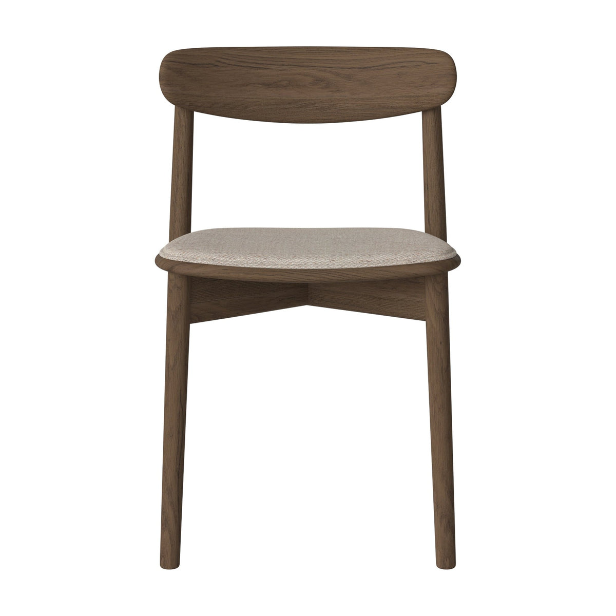 Bolia Merge eetkamerstoel met gestoffeerde zitting memory - bouclé, beige, donker geolied eiken, 02-119-05_00288