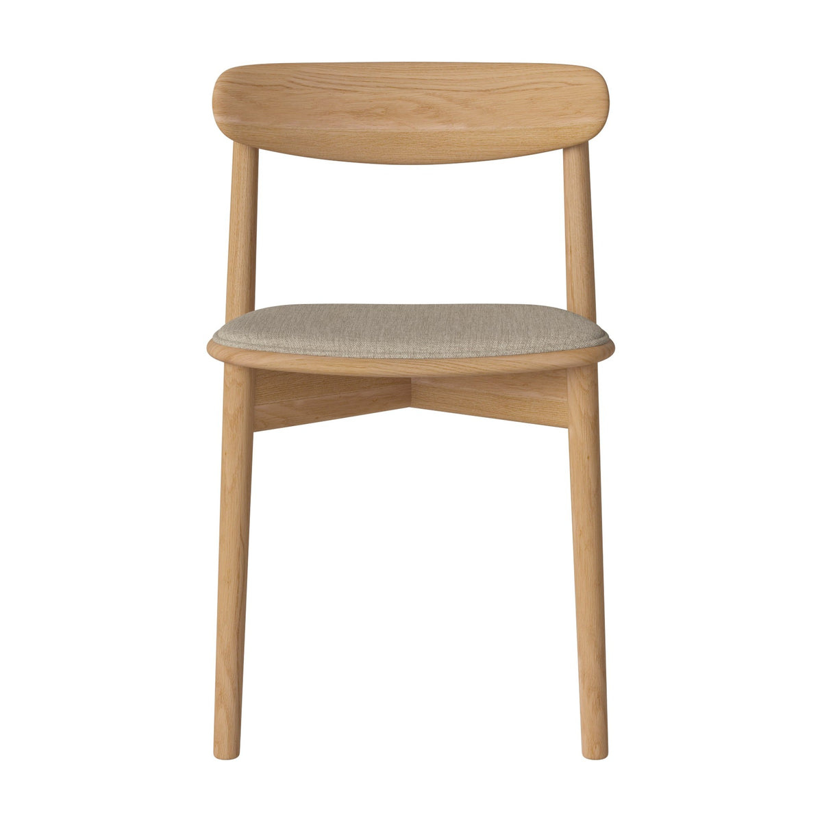 Bolia Merge eetkamerstoel met gestoffeerde zitting canyon - weefsel, dark beige, geolied eiken, 02-119-05_00314