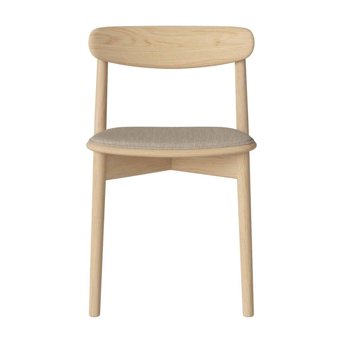 Bolia Merge eetkamerstoel met gestoffeerde zitting canyon - weefsel, dark beige, wit gepigmenteerd geolied eiken, 02-119-05_00315