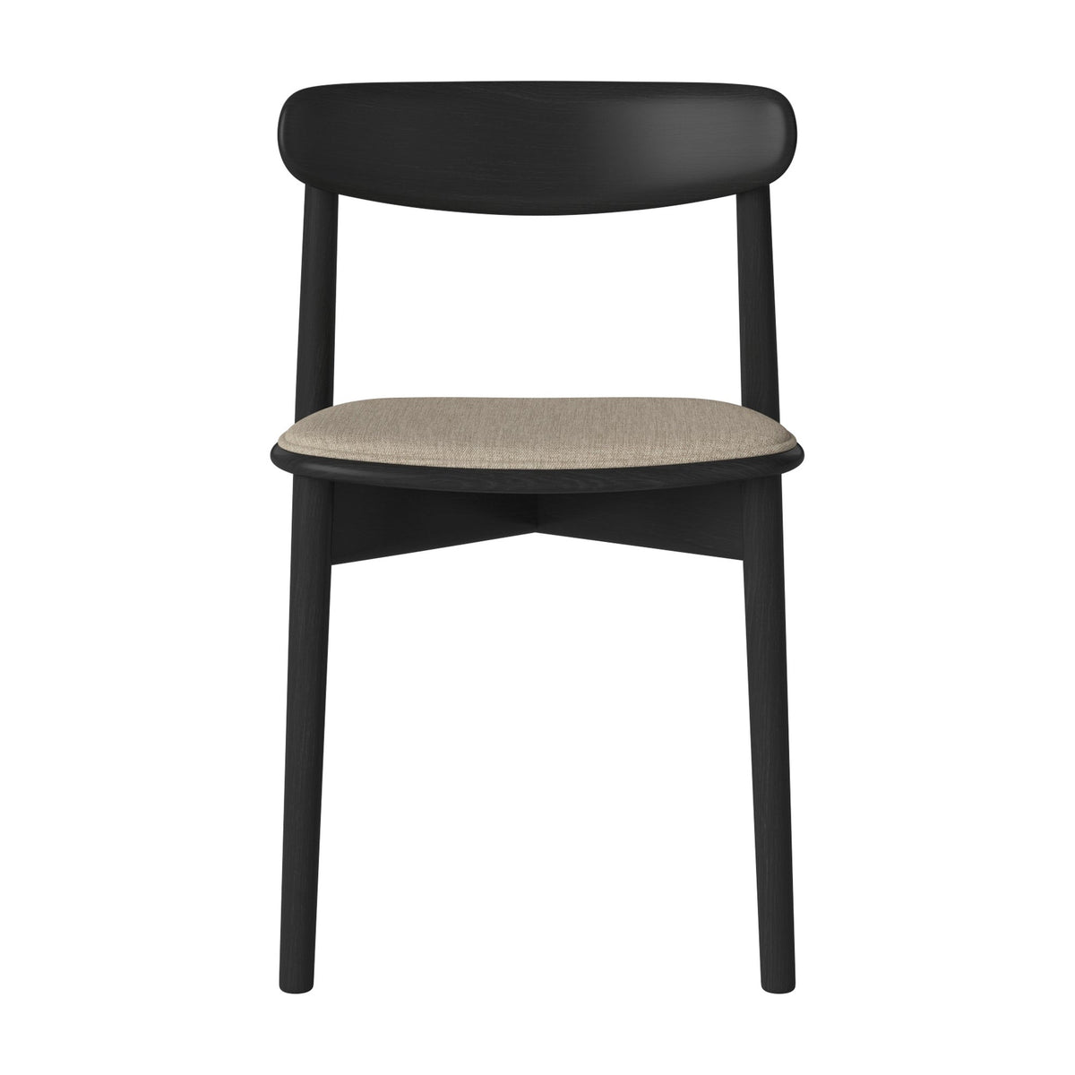 Bolia Merge eetkamerstoel met gestoffeerde zitting canyon - weefsel, dark beige, zwart gelakt eiken, 02-119-05_00318