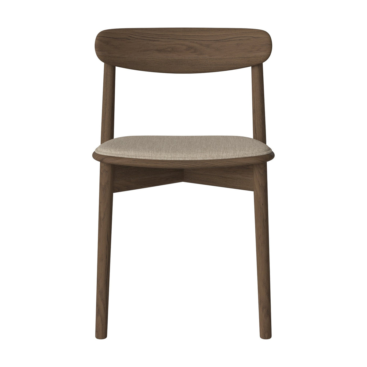 Bolia Merge eetkamerstoel met gestoffeerde zitting canyon - weefsel, dark beige, donker geolied eiken, 02-119-05_00320