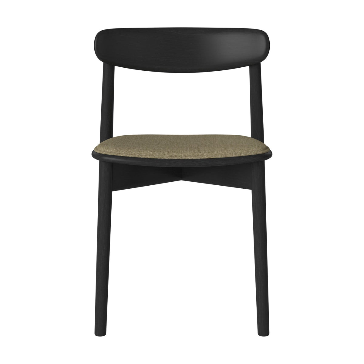 Bolia Merge eetkamerstoel met gestoffeerde zitting canyon - weefsel, dust green, zwart gelakt eiken, 02-119-05_00326