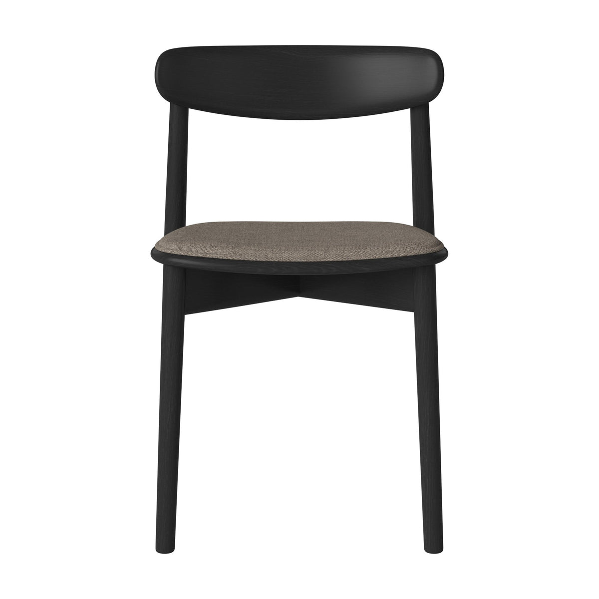 Bolia Merge eetkamerstoel met gestoffeerde zitting canyon - weefsel, grey brown, zwart gelakt eiken, 02-119-05_00334