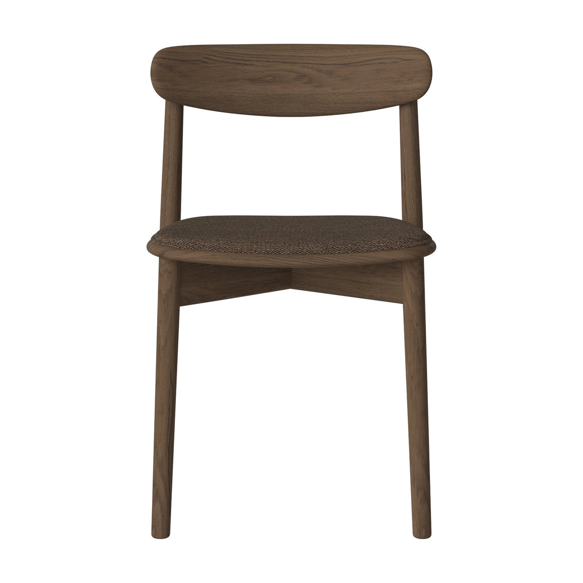 Bolia Merge eetkamerstoel met gestoffeerde zitting memory - bouclé, brown, donker geolied eiken, 02-119-05_00344