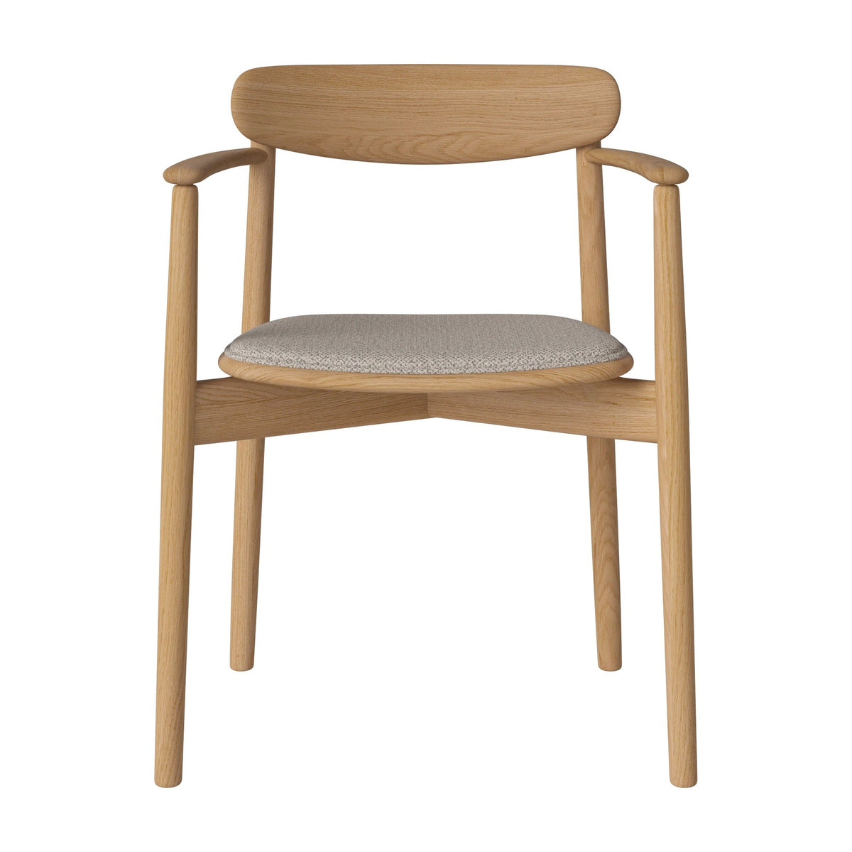 Bolia Merge eetkamerstoel met armleuning en gestoffeerde zitting adria - bouclé, sand, geolied eiken, 02-119-06_00121