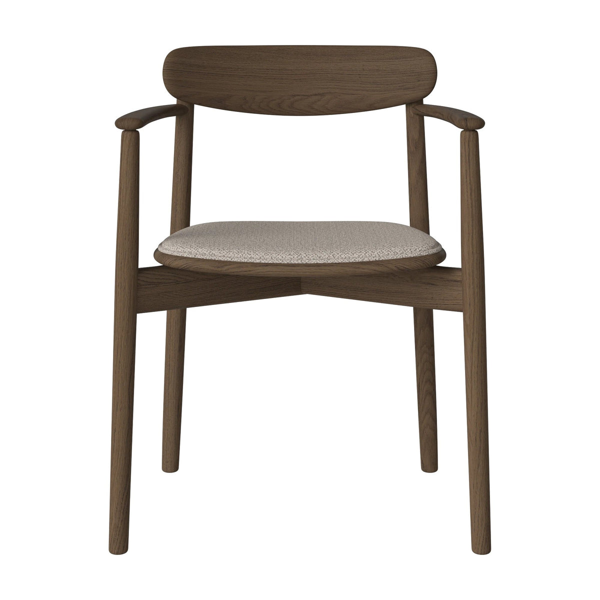 Bolia Merge eetkamerstoel met armleuning en gestoffeerde zitting adria - bouclé, sand, donker geolied eiken, 02-119-06_00124