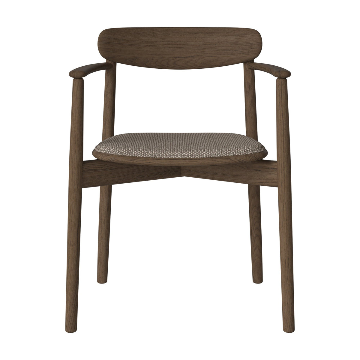 Bolia Merge eetkamerstoel met armleuning en gestoffeerde zitting monza - bouclé, light brown, donker geolied eiken, 02-119-06_00166