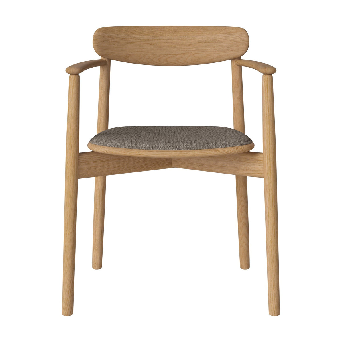Bolia Merge eetkamerstoel met armleuning en gestoffeerde zitting canyon - weefsel, grey brown, geolied eiken, 02-119-06_00211