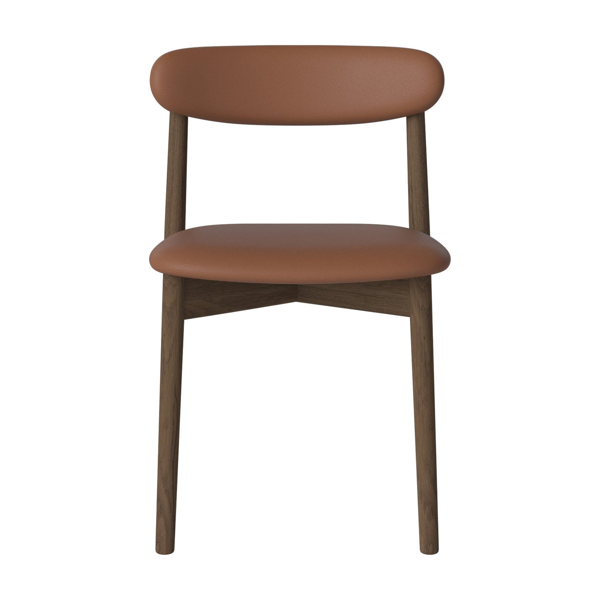 Bolia Merge eetkamerstoel met gestoffeerde zitting en rug sydney - leer, cognac, donker geolied eiken, 02-119-07_00079