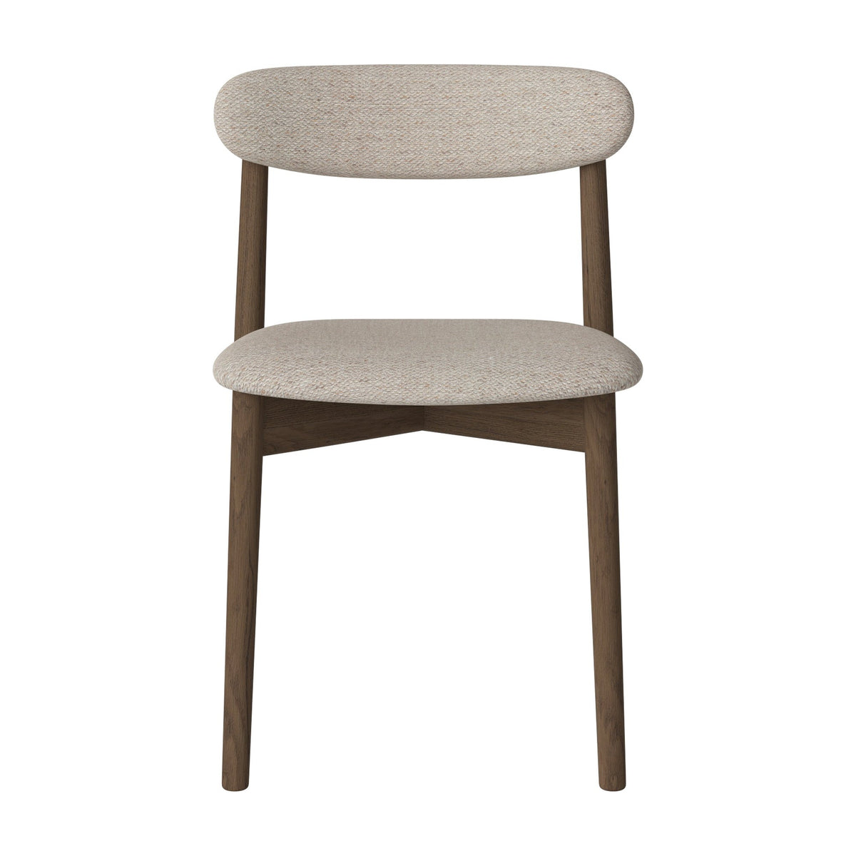 Bolia Merge eetkamerstoel met gestoffeerde zitting en rug memory - bouclé, beige, donker geolied eiken, 02-119-07_00083