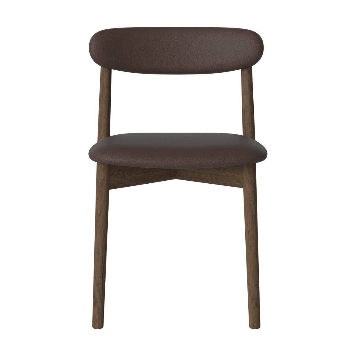 Bolia Merge eetkamerstoel met gestoffeerde zitting en rug sydney - leer, brown, donker geolied eiken, 02-119-07_00087
