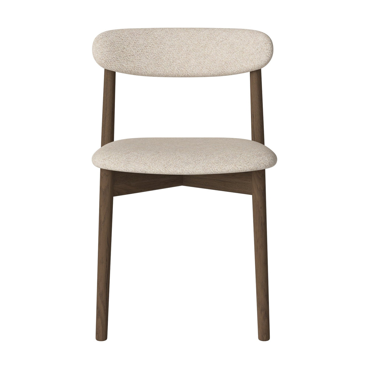 Bolia Merge eetkamerstoel met gestoffeerde zitting en rug monza - bouclé, beige, donker geolied eiken, 02-119-07_00096