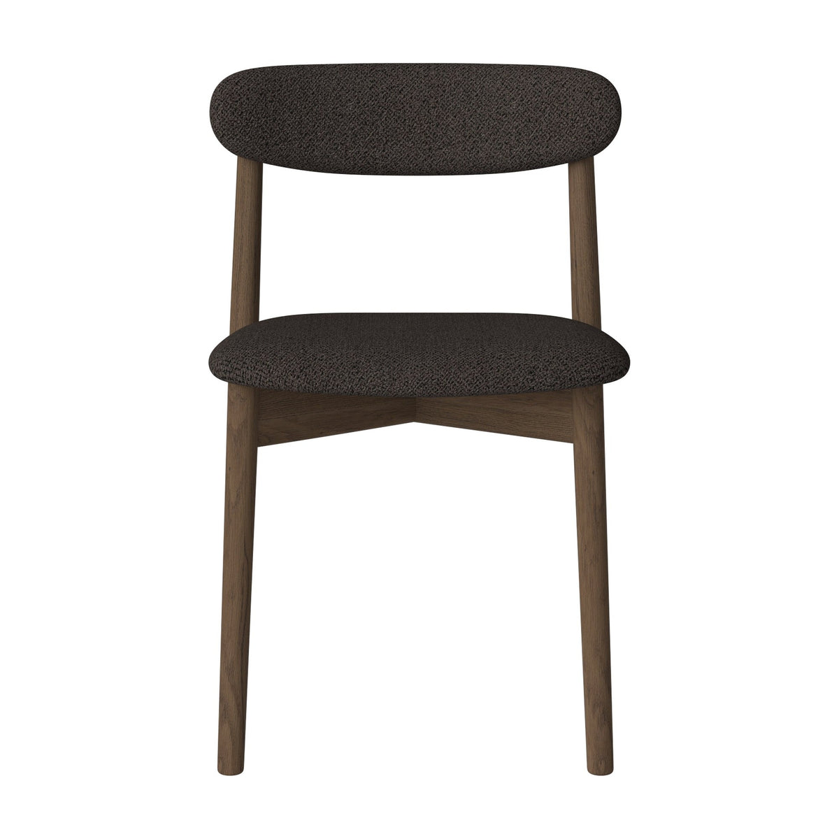 Bolia Merge eetkamerstoel met gestoffeerde zitting en rug adria - bouclé, brown, donker geolied eiken, 02-119-07_00116