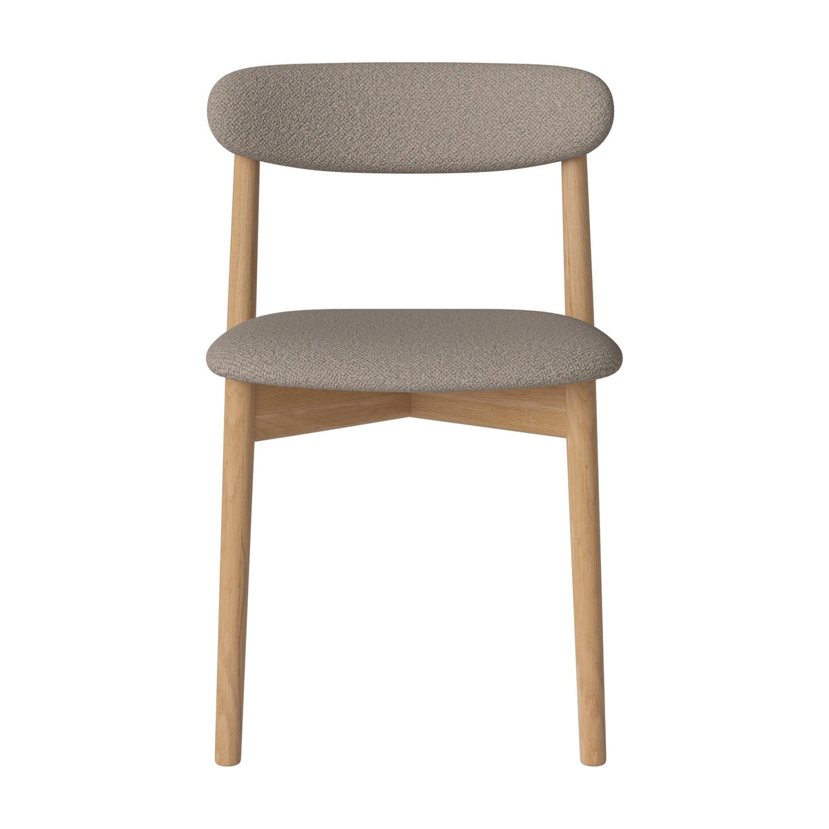 Bolia Merge eetkamerstoel met gestoffeerde zitting en rug adria - bouclé, dark beige, geolied eiken, 02-119-07_00117