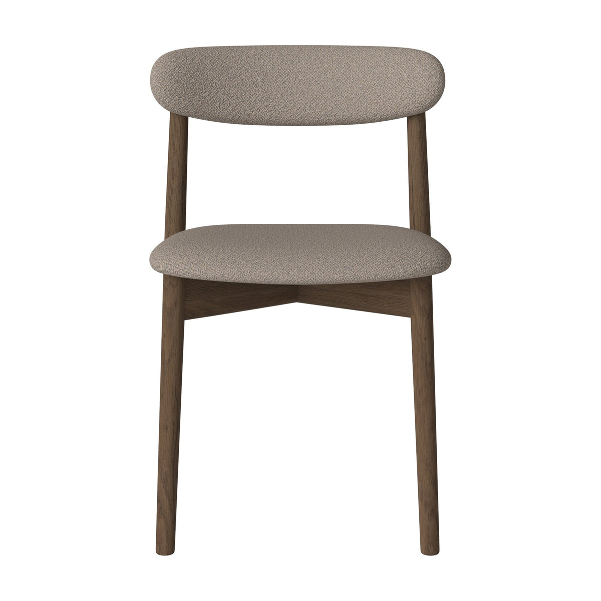 Bolia Merge eetkamerstoel met gestoffeerde zitting en rug adria - bouclé, dark beige, donker geolied eiken, 02-119-07_00120