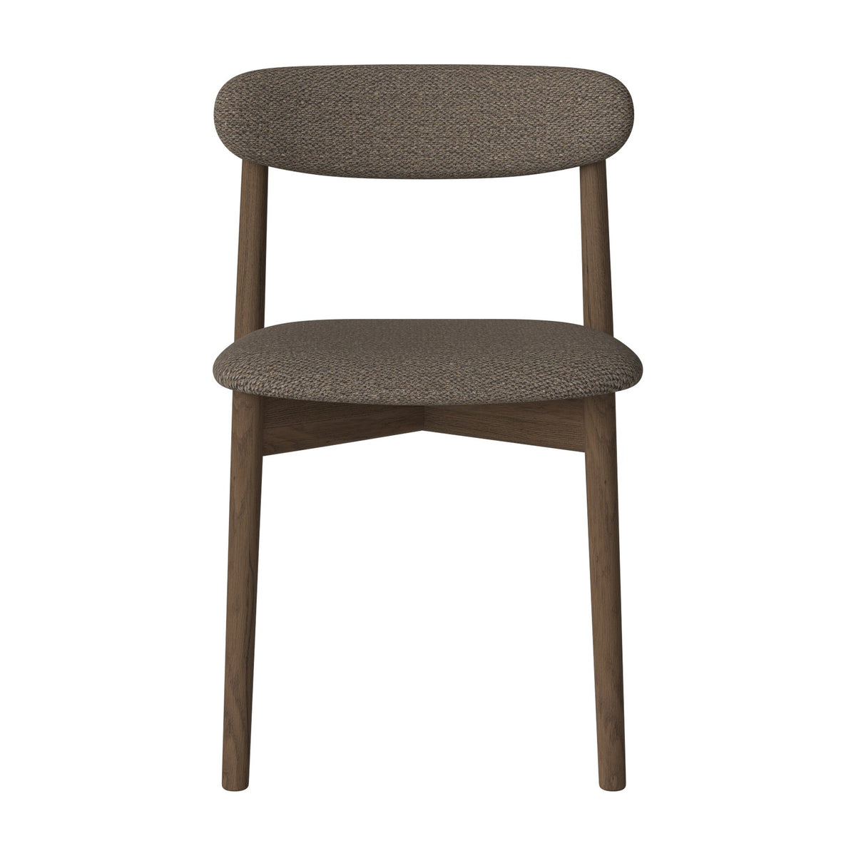 Bolia Merge eetkamerstoel met gestoffeerde zitting en rug memory - bouclé, light brown, donker geolied eiken, 02-119-07_00128