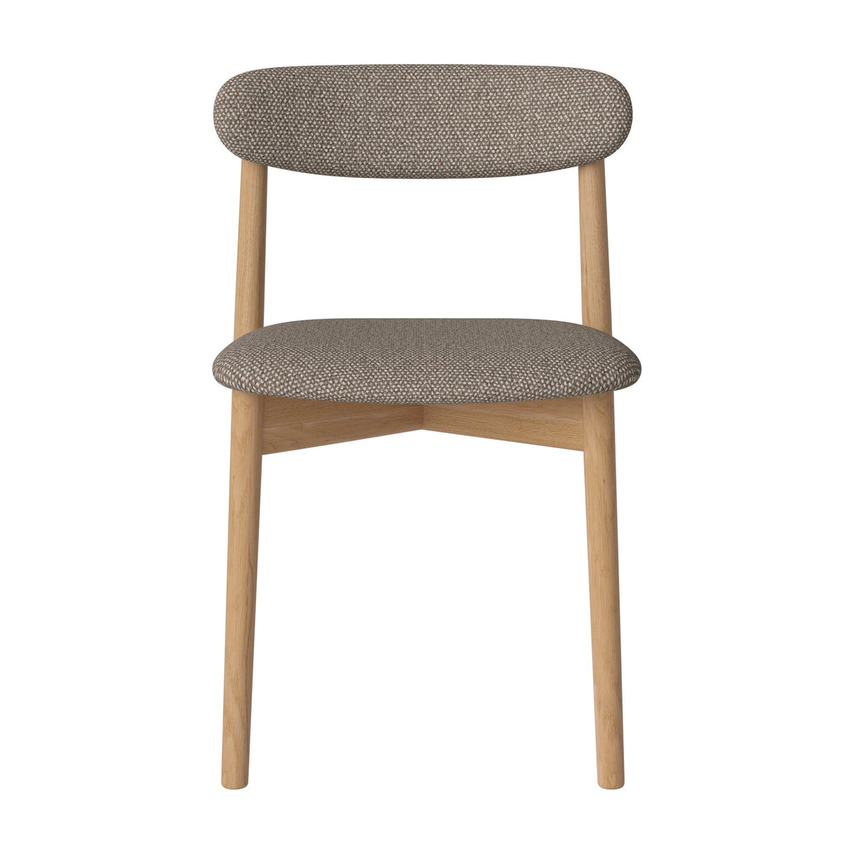 Bolia Merge eetkamerstoel met gestoffeerde zitting en rug monza - bouclé, light brown, geolied eiken, 02-119-07_00167