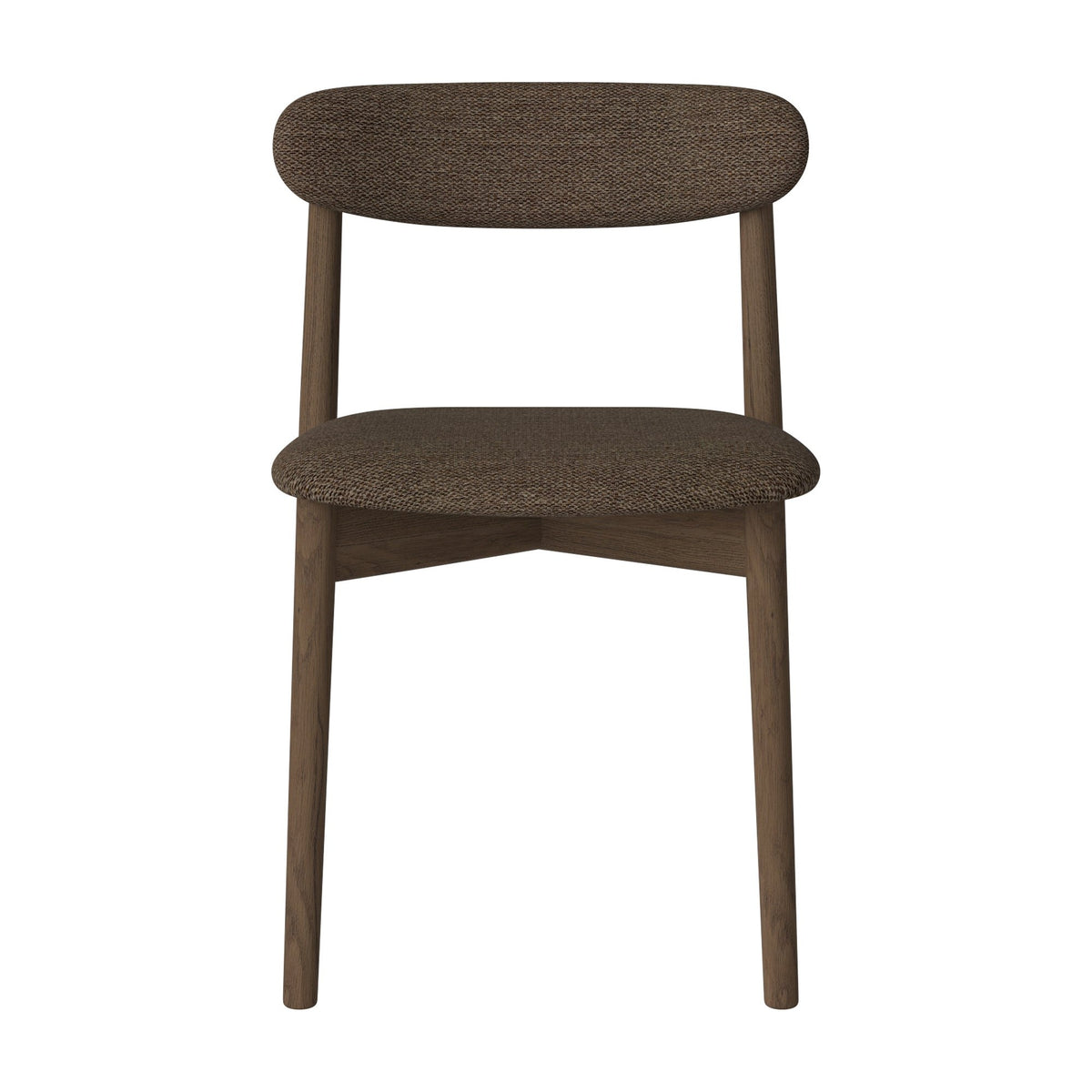 Bolia Merge eetkamerstoel met gestoffeerde zitting en rug memory - bouclé, brown, donker geolied eiken, 02-119-07_00192