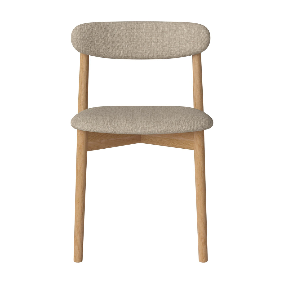 Bolia Merge eetkamerstoel met gestoffeerde zitting en rug canyon - weefsel, dark beige, geolied eiken, 02-119-07_00197