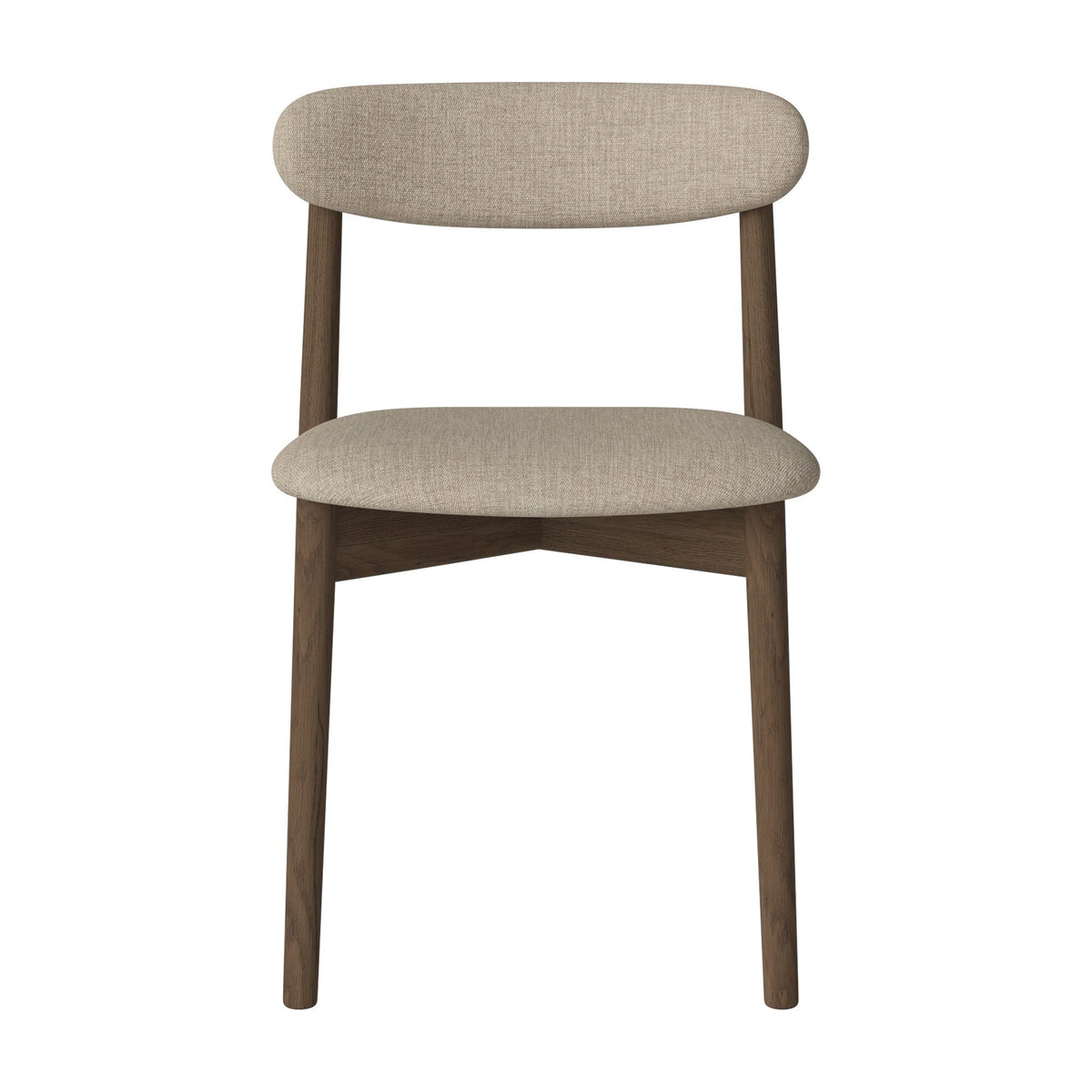 Bolia Merge eetkamerstoel met gestoffeerde zitting en rug canyon - weefsel, dark beige, donker geolied eiken, 02-119-07_00198
