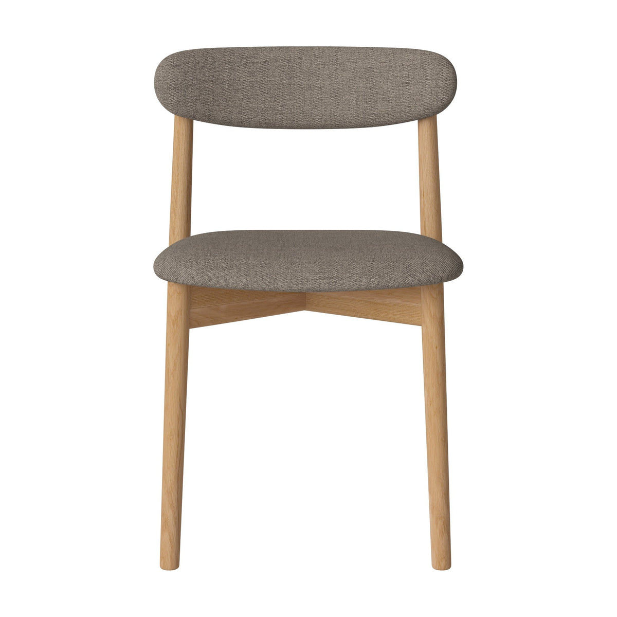 Bolia Merge eetkamerstoel met gestoffeerde zitting en rug canyon - weefsel, grey brown, geolied eiken, 02-119-07_00209