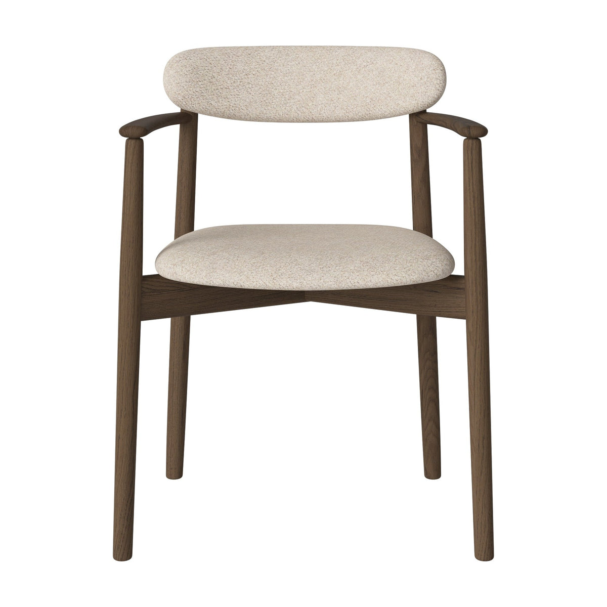 Bolia Merge eetkamerstoel met armleuning, gestoffeerde zitting en rug monza - bouclé, beige, donker geolied eiken, 02-119-08_00096