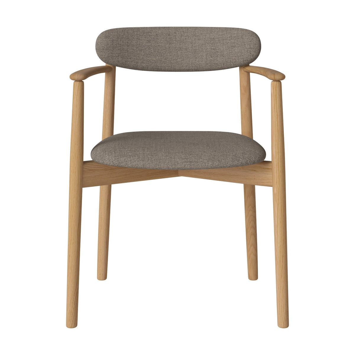 Bolia Merge eetkamerstoel met armleuning, gestoffeerde zitting en rug canyon - weefsel, grey brown, geolied eiken, 02-119-08_00220