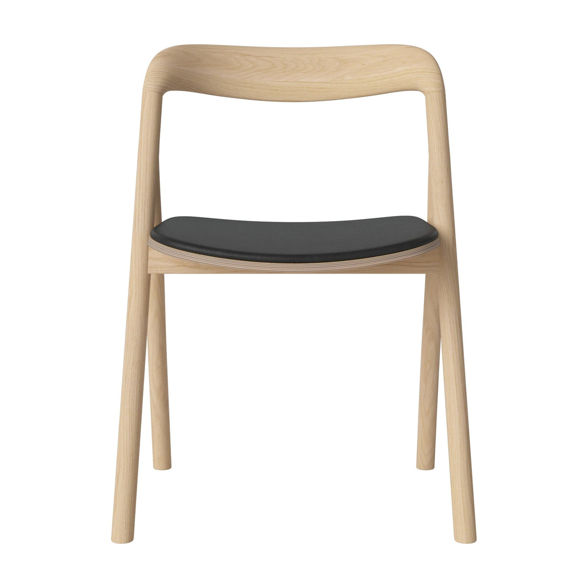 Bolia Fenri eetkamerstoel gestoffeerd sydney - leer, black, wit gepigmenteerd geolied eiken, 02-140-05_00075