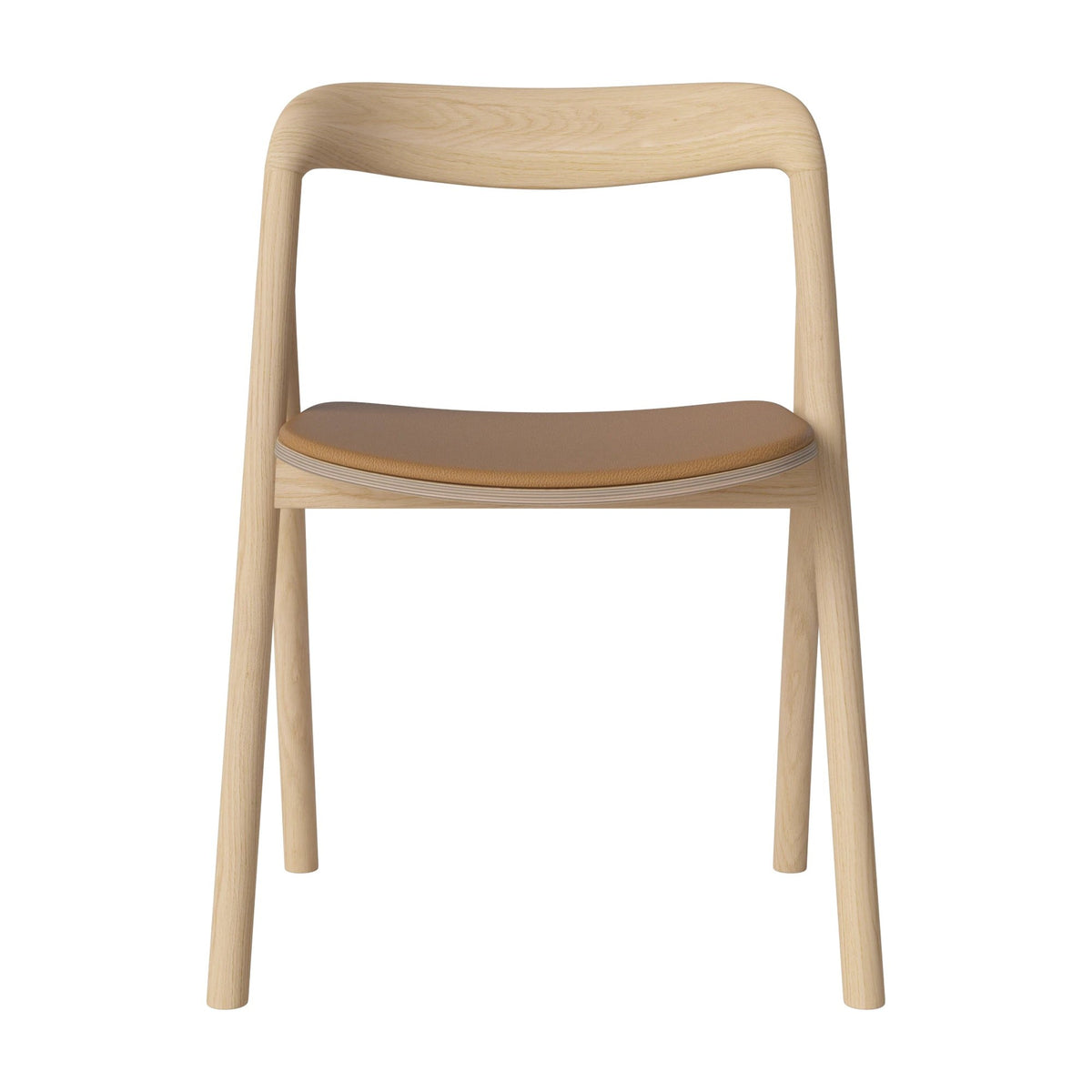 Bolia Fenri eetkamerstoel gestoffeerd sydney - leer, light cognac, wit gepigmenteerd geolied eiken, 02-140-05_00078