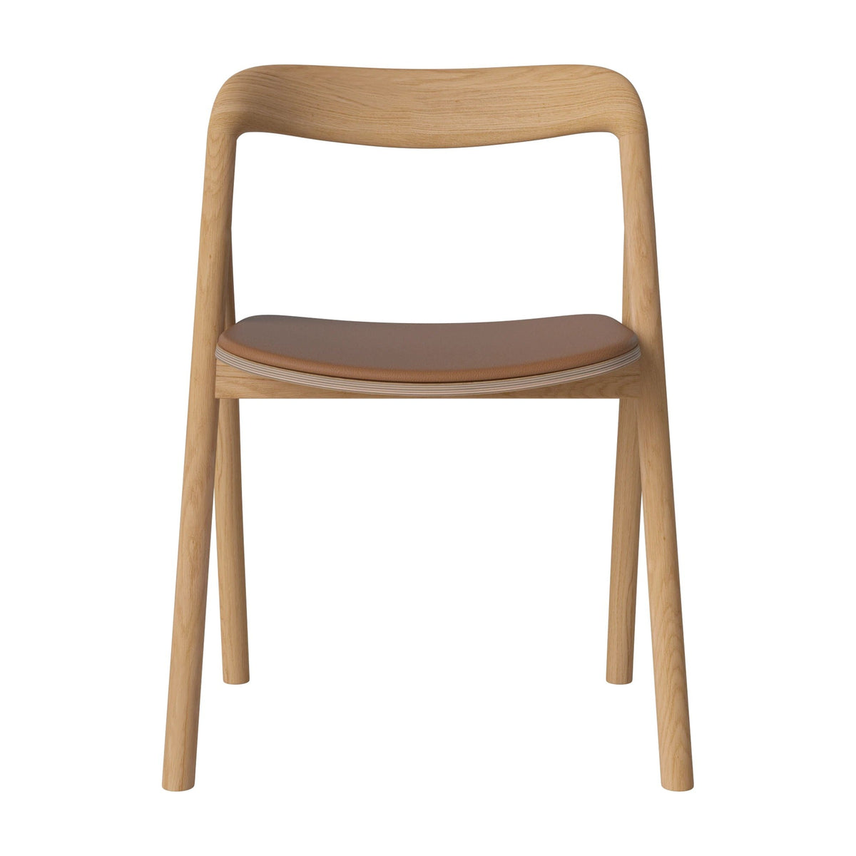 Bolia Fenri eetkamerstoel gestoffeerd sydney - leer, bourbon, geolied eiken, 02-140-05_00175