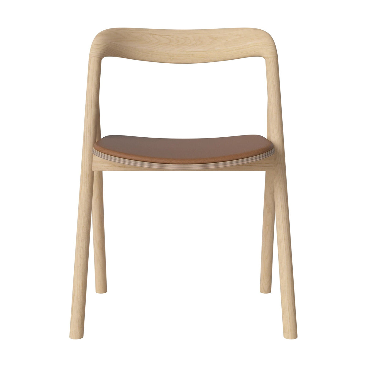 Bolia Fenri eetkamerstoel gestoffeerd sydney - leer, bourbon, wit gepigmenteerd geolied eiken, 02-140-05_00176