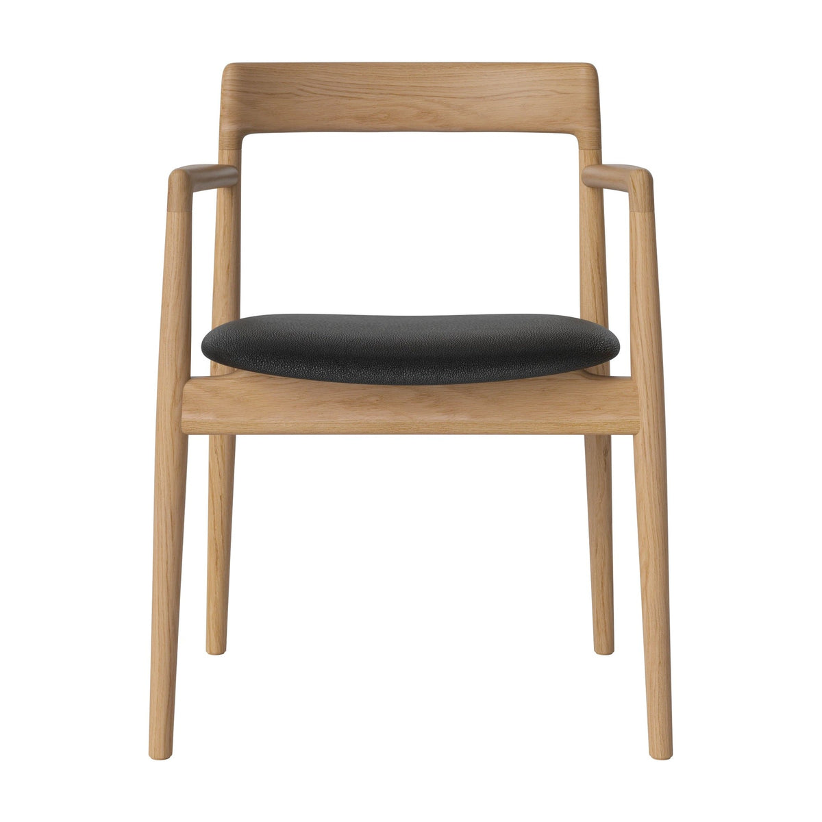 Bolia Calma eetkamerstoel met armleuningen quattro - leer, black, geolied eiken, 02-141-01_00001