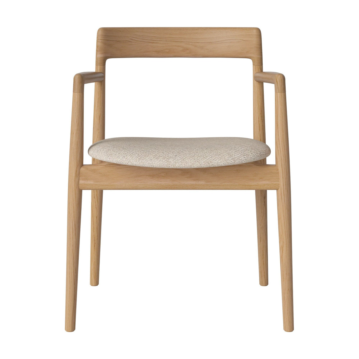 Bolia Calma eetkamerstoel met armleuningen monza - bouclé, beige, geolied eiken, 02-141-01_00021
