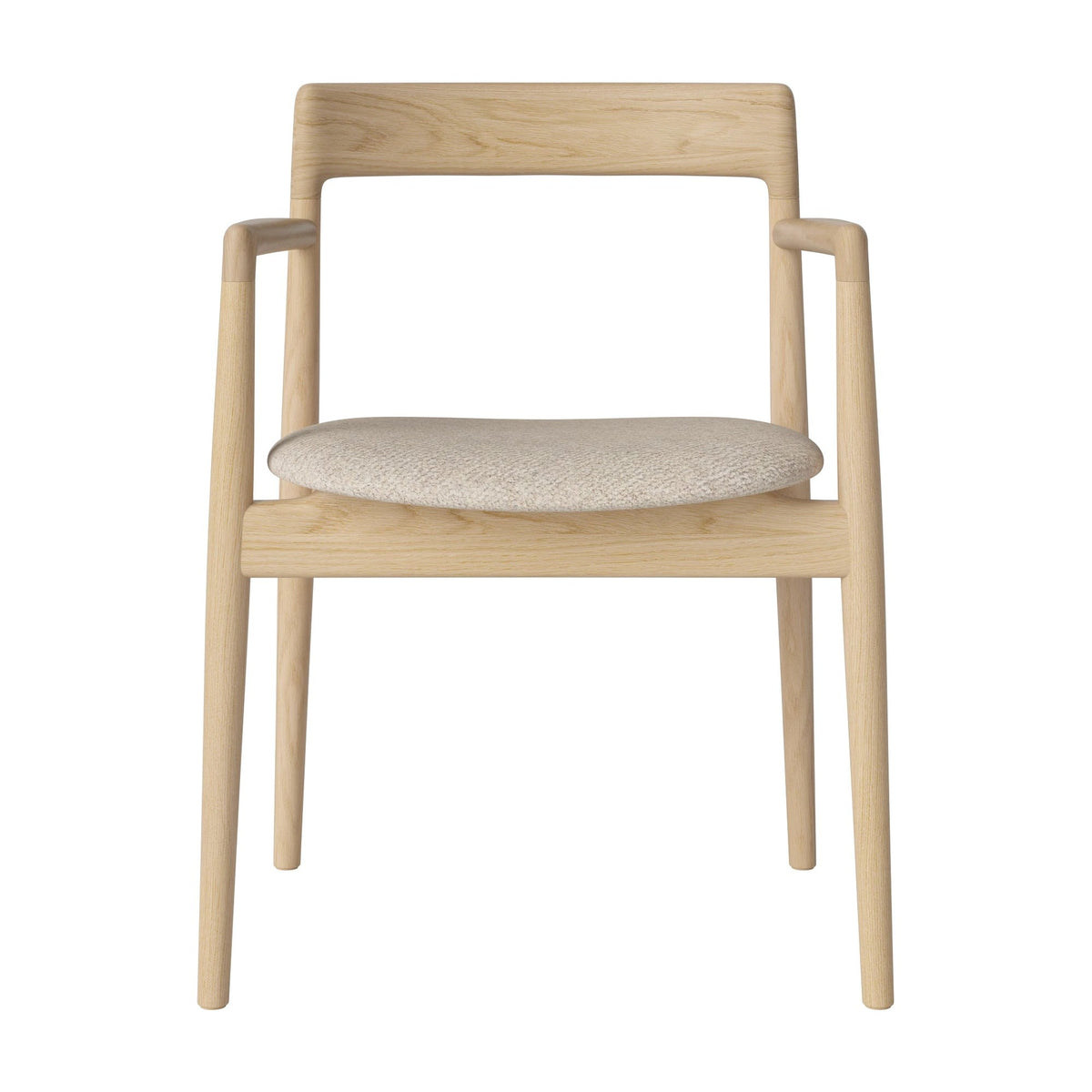 Bolia Calma eetkamerstoel met armleuningen monza - bouclé, beige, wit gepigmenteerd geolied eiken, 02-141-01_00022