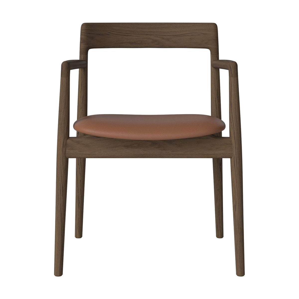 Bolia Calma eetkamerstoel met armleuningen quattro - leer, cognac, donker geolied eiken, 02-141-01_00054