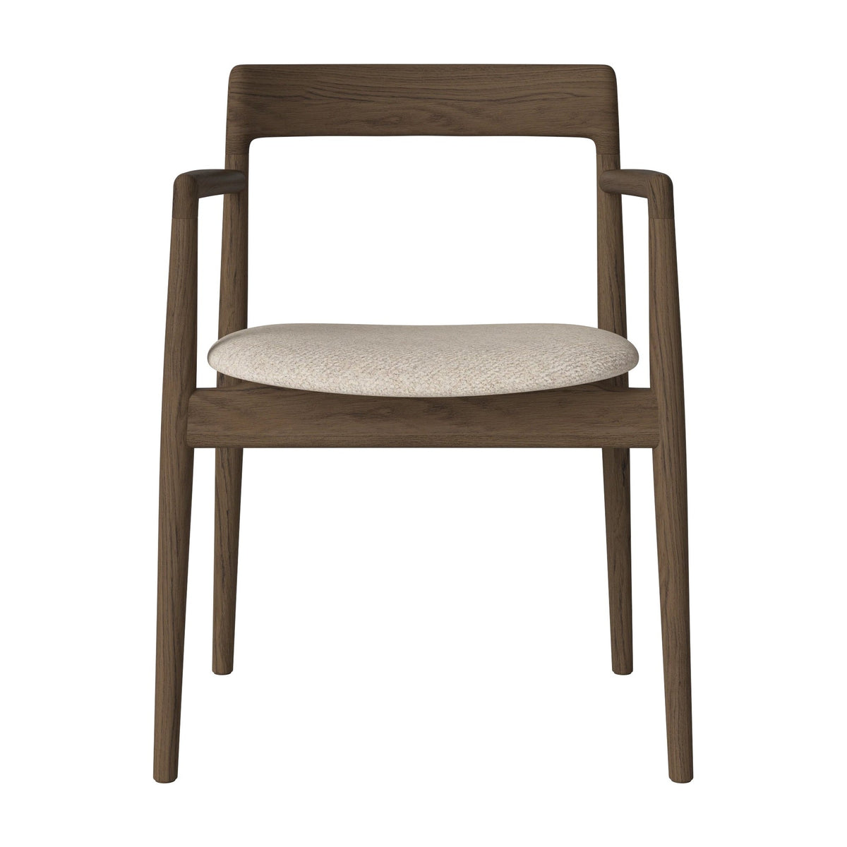Bolia Calma eetkamerstoel met armleuningen monza - bouclé, beige, donker geolied eiken, 02-141-01_00063