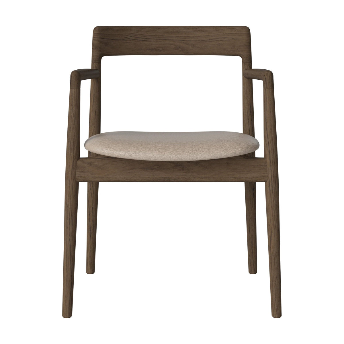 Bolia Calma eetkamerstoel met armleuningen quattro - leer, sand, donker geolied eiken, 02-141-01_00077