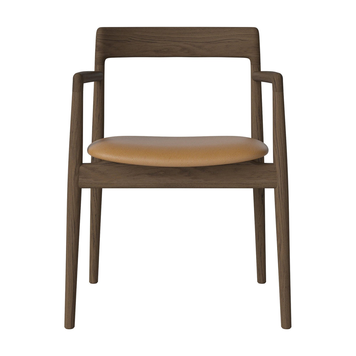 Bolia Calma eetkamerstoel met armleuningen quattro - leer, light cognac, donker geolied eiken, 02-141-01_00083