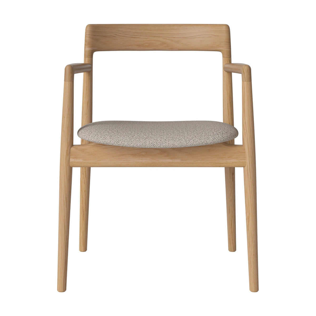 Bolia Calma eetkamerstoel met armleuningen adria - bouclé, sand, geolied eiken, 02-141-01_00091