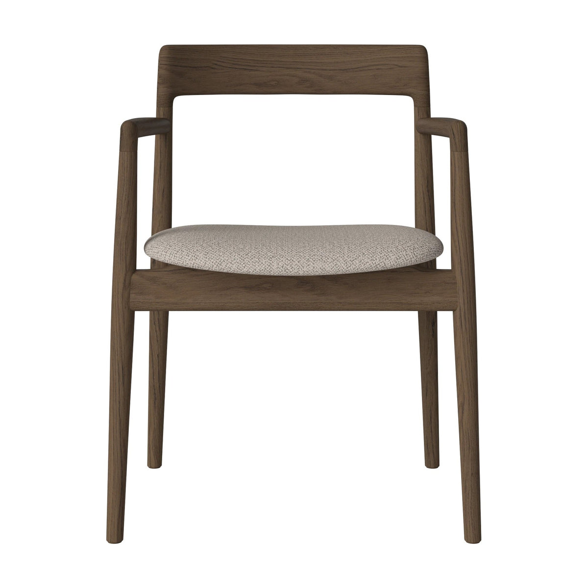 Bolia Calma eetkamerstoel met armleuningen adria - bouclé, sand, donker geolied eiken, 02-141-01_00093