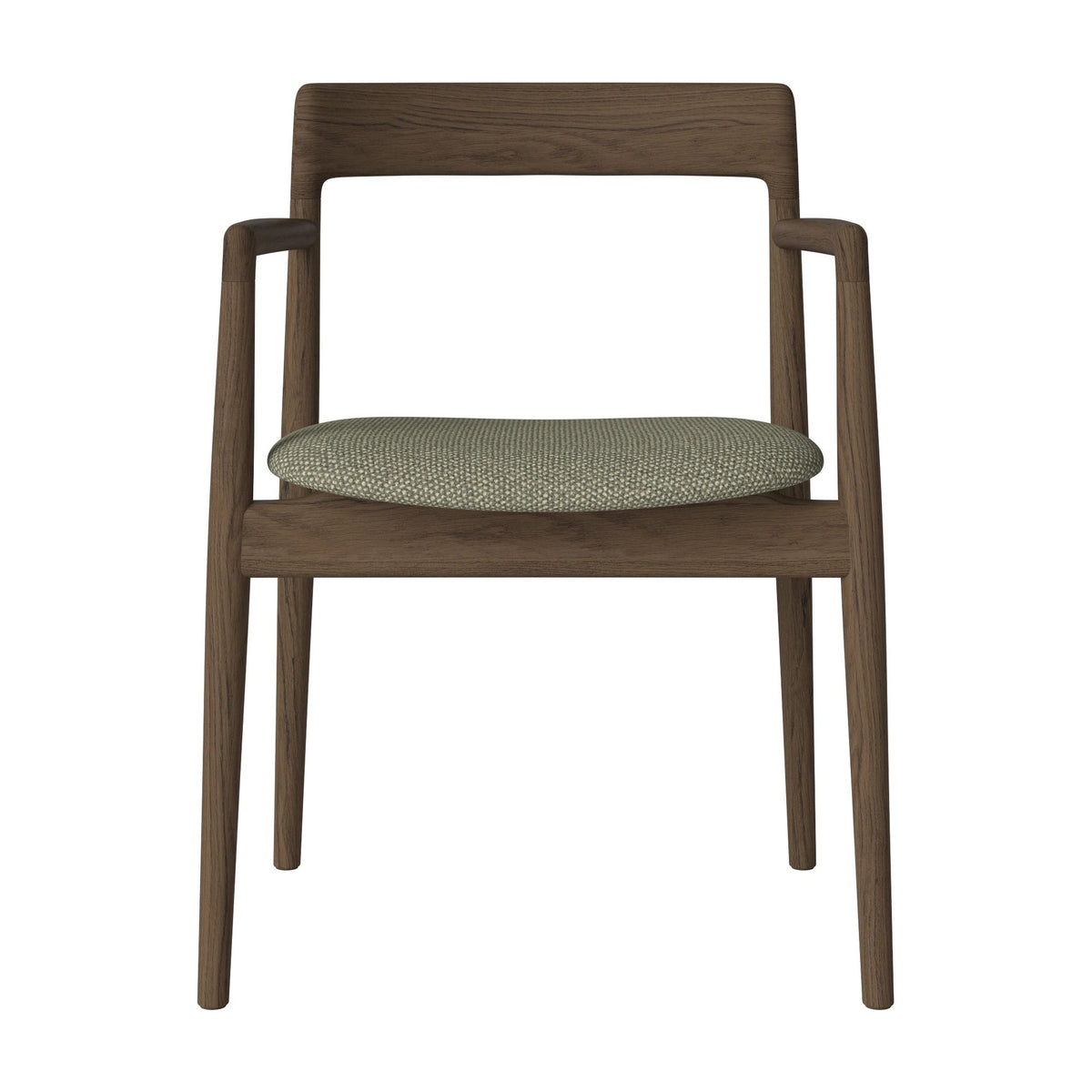 Bolia Calma eetkamerstoel met armleuningen monza - bouclé, green, donker geolied eiken, 02-141-01_00099