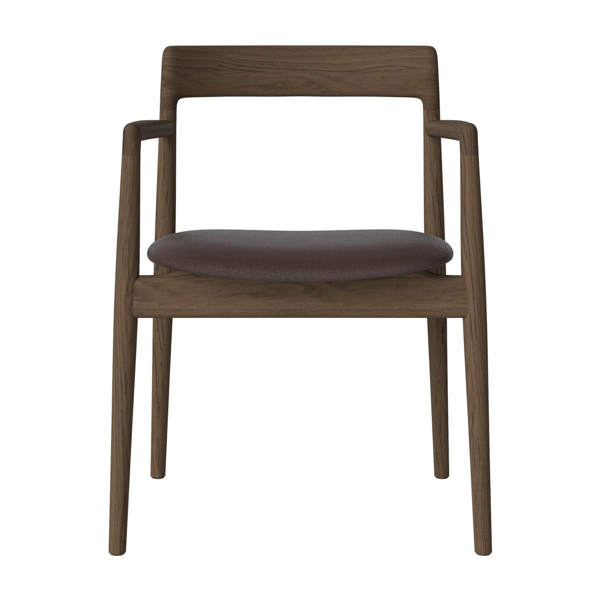 Bolia Calma eetkamerstoel met armleuningen quattro - leer, brown, donker geolied eiken, 02-141-01_00126