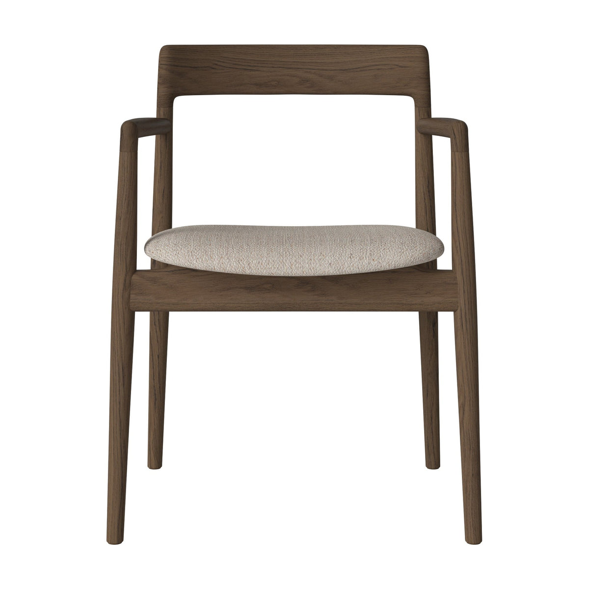 Bolia Calma eetkamerstoel met armleuningen memory - bouclé, beige, donker geolied eiken, 02-141-01_00131