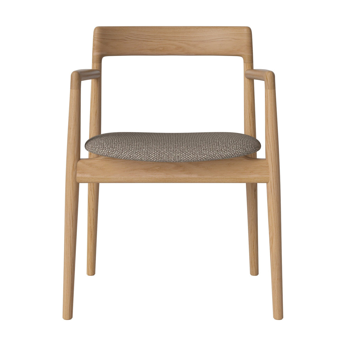 Bolia Calma eetkamerstoel met armleuningen monza - bouclé, light brown, geolied eiken, 02-141-01_00133