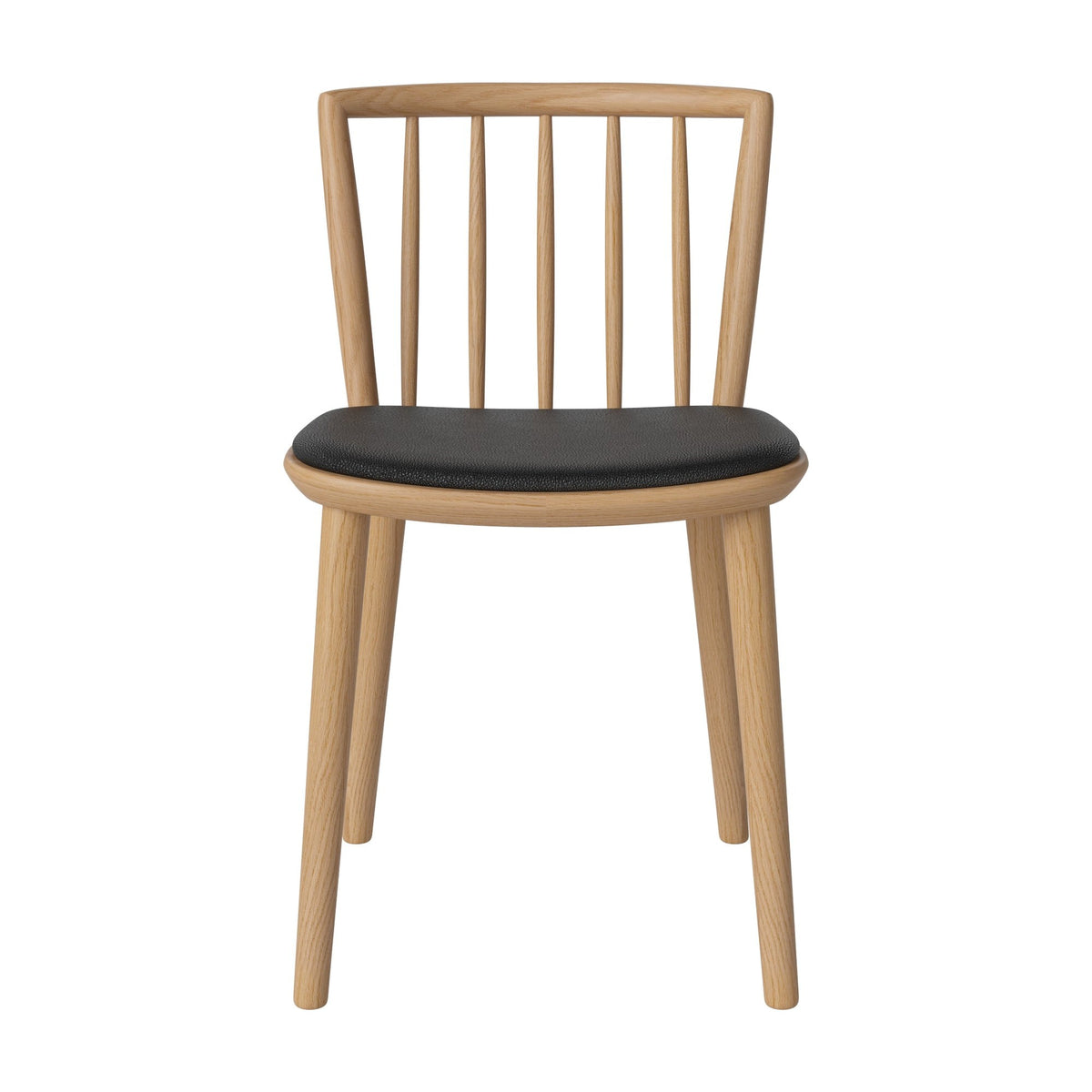 Bolia Eter eetkamerstoel gestoffeerd quattro - leer, black, geolied eiken, 02-342-15_00001